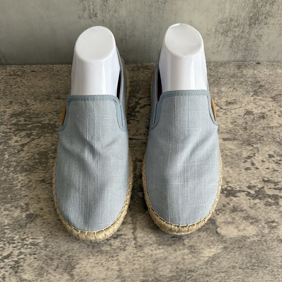 Olukai Kaula Pa'a Kapa Linen Espadrilles Loafers Womens 8.5 Lanai Breeze Blue - Picture 3 of 8